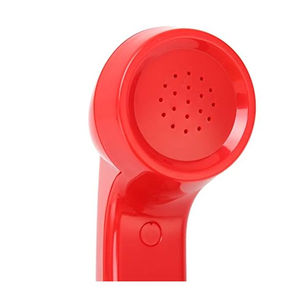 Retro Phone Handset, Multifunction Radiation Proof Handheld Cell Phone Receiver, Handheld Receiver with Volume Controlfor Mobile Phones, Computers (Red) - Image 7