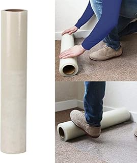 Rikdev® Self Adhesive Carpet Floor Stairs Protection Film - Heavy Duty Puncture & Water Resistant 600mm x 25m roll 