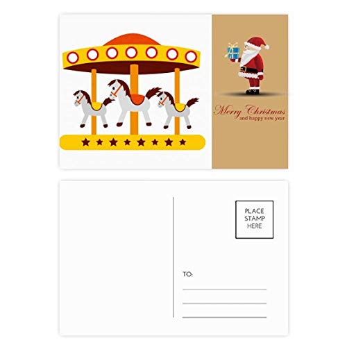 Cartes postales motif carrousel pack de 20 sur papier cartonné rigide