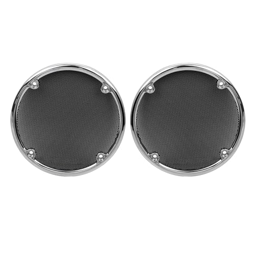 Image of Rear Speaker Trim Grills Mesh Covers For Harley Electra Glide 1996-2013 Street Glide 2006-2013 Ultra Limited FLHTK 2010-2013,Black Mesh+Chrome Trim