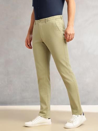 Image of Thomas Scott Men's | Straight Fit | Mid-Rise | Solid | 4 Pockets | Woven | Chinos Trouser