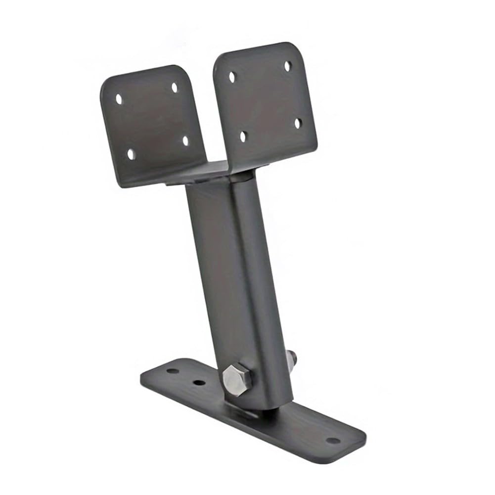 Soporte de techo ajustable para pérgola y vigas de patio exterior en acero negro de 23 x 13 cm
