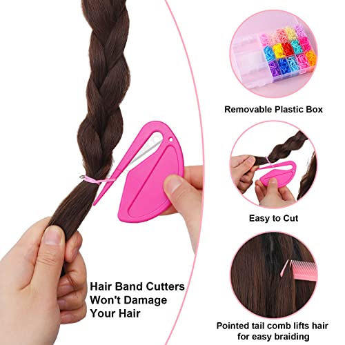 Auroray 2000 Pcs Elastic Hair Rubber Bands For Girls, 24 Colors Small Girl Hair Ties Baby Hair Ties With Rubber Band Cutter Topsy Tail Hair Tools Hair Accessories For Toddler Baby Girl Hair #TOP4