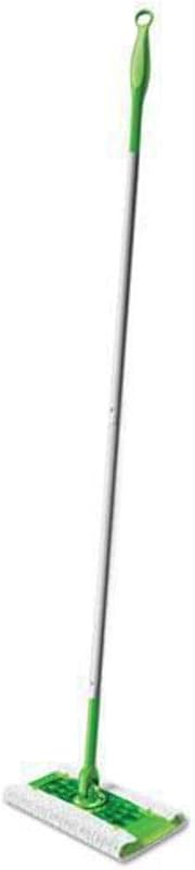 Swiffer Sweeper Mop, 10 X 4.8 White Cloth Head, 46" Green/silver Aluminum/plastic Handle