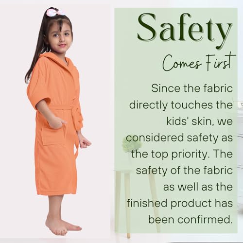 Image of CREEVA Cozy Hooded Bathrobe for Kids - Lightweight, Quick-Dry, and Perfect for Daily Use
