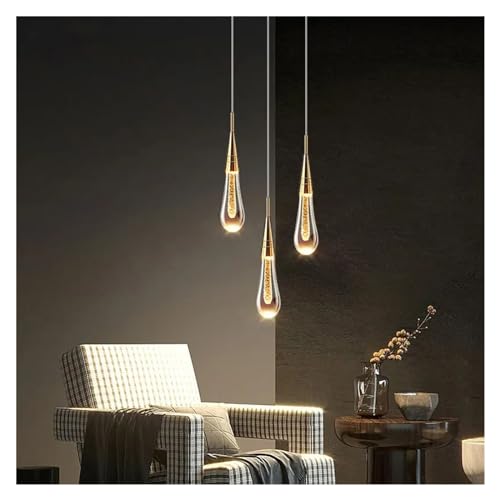Lustre en cristal de luxe QTHWB plafonnier moderne goutte d'eau chambre