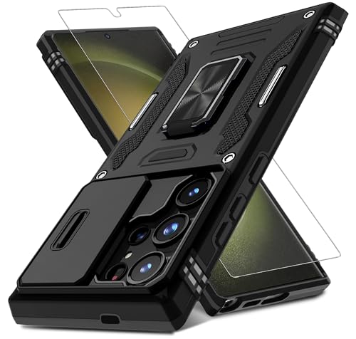 Coque Samsung S24 Ultra antichoc avec anneau rotatif et béquille
