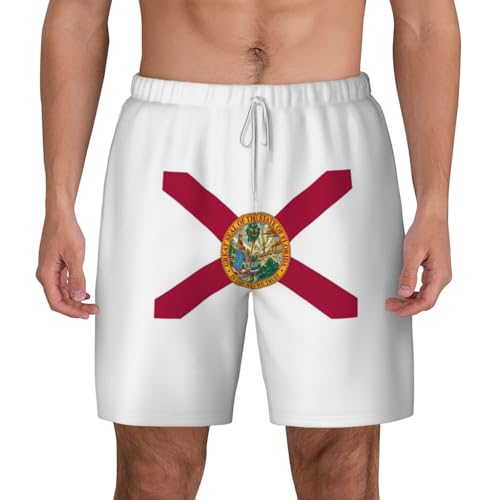 Short de bain pour homme drapeau Floride léger et respirant pour la plage et les vacances