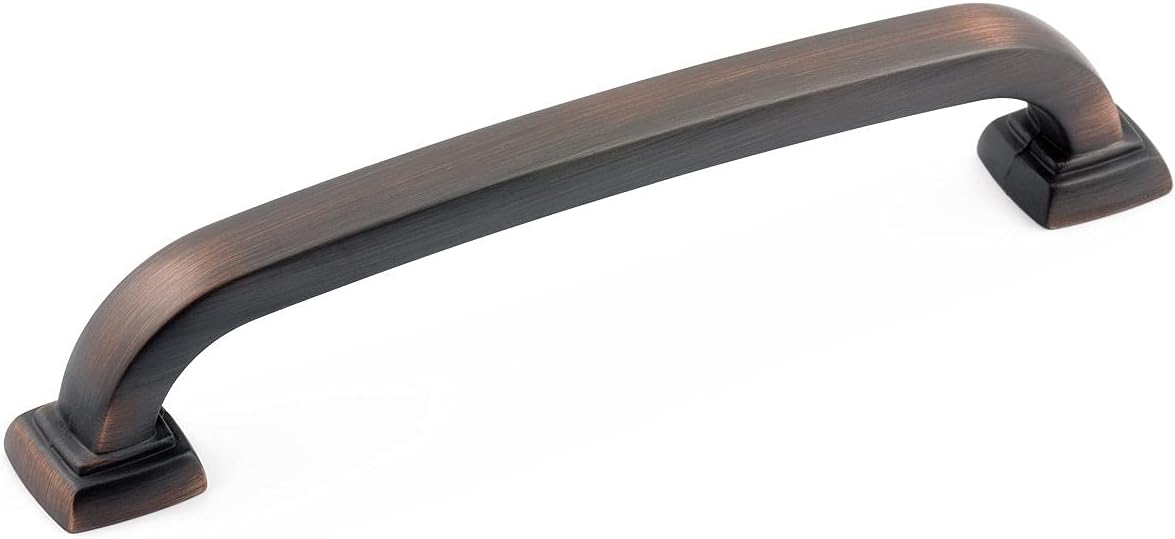 Richelieu Hardware BP815192BORB Vaughan Collection 7 9/16-inch (192 mm) Center-to-Center Brushed Oil-Rubbed Bronze Transitional Cabinet and Drawer Pull Handle for Kitchen, Bathroom, and Furniture