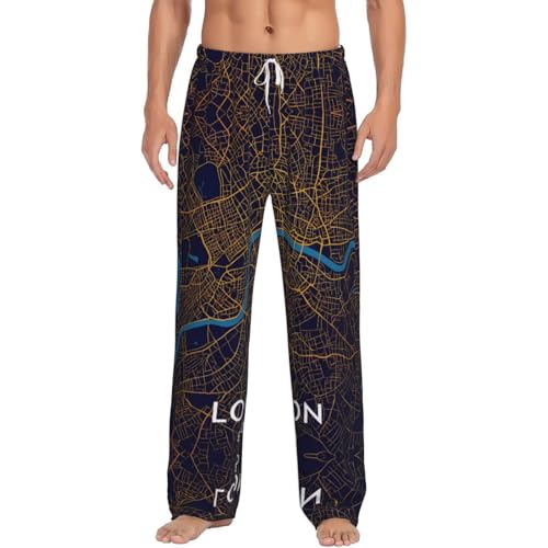 Pantalon de pyjama en flanelle homme Londres avec taille élastique et poches