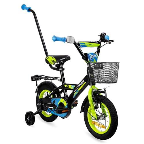 MIRAVO Kinderfahrrad 12 Zoll für Jungen von 3-4 Jahren mit Stützrädern...