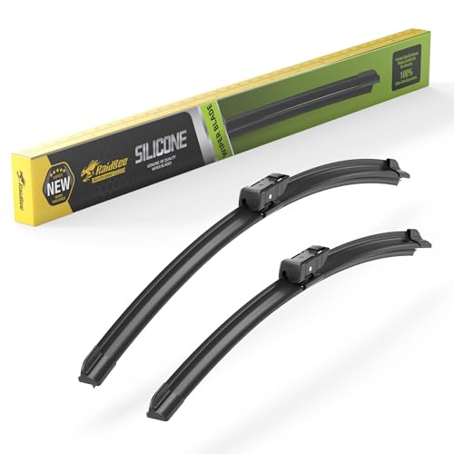 Image of Raidbee Silicone Windshield Wiper blades Replacement for | Tesla Model 3 2017-2025 /Model Y 2020-2025 All-Season Silicone Windshield Wipers 26 inch 19 inch
