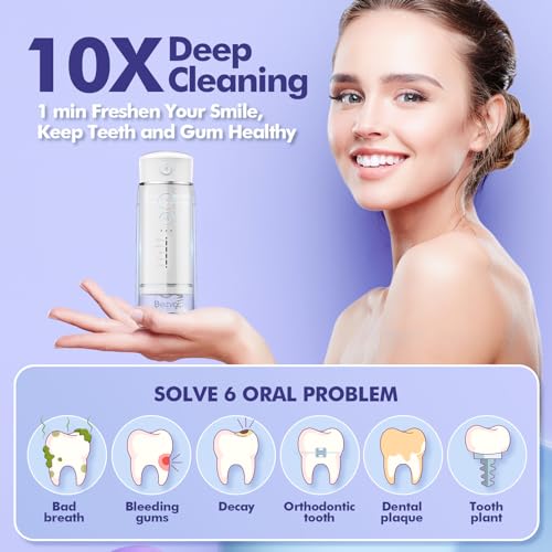 Image of Bezvoi Mini Portable Water Flosser for Travel, 5 Modes Dental Floss, 6 Tips