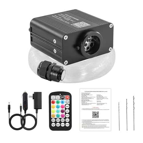 Image of ATOKEE 16W Twinkle 650pcs Starlight Headliner Kit, 0.03in 13.1ft Fiber Strands Small Size Star Lights for Car Roof with Remote Control /Bluetooth APP