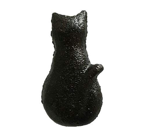 Bouton de tiroir chat noir en fonte JCAKES rustique pour commode et placard style antique