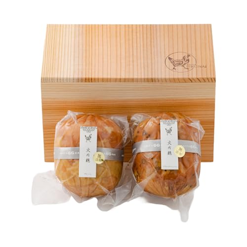 比内地鶏無添加ブロックハム250g2本セット(杉箱入り)