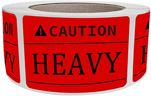 Youok Caution Heavy Sticker,2 X 3 Inch Fluorescent Red Heavy Special Handling Shipping Warehouse Pallet Label Stickers For Shipping And Packing,300Pcs Per Roll #TOP2
