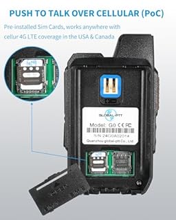 globalptt 2-Pack Global Walkie Talkies with Sim Cards - Handheld PoC Two Way Radios Unlimited Range - Rechargeable PTT Push to Talk Over Cellular Radio Long Range (G0)