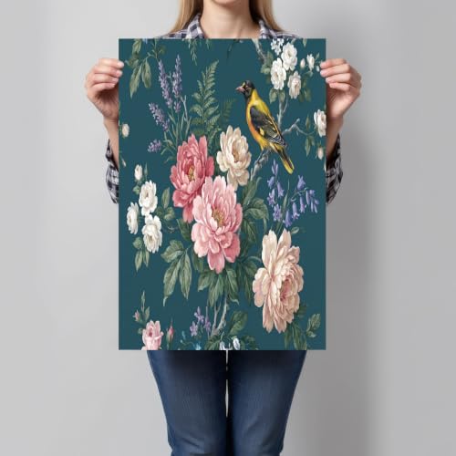 Cuadros de arte de pared peonía pintura de plantas modernas para salón de 70x100cm