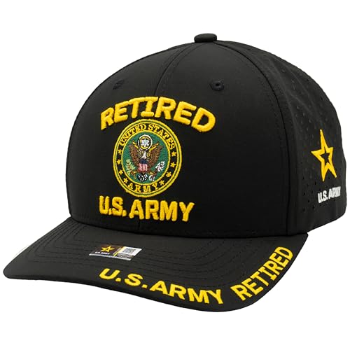 Image of Retired US Army Veteran Hat Official Licensed Army Hat, Adjustable Baseball Cap for Men Tactical Hat