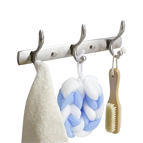 Modona Large Triple Towel & Robe Hook – Satin Nickel #TOP1