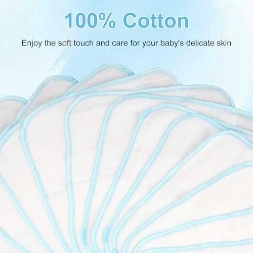 Vxiwscy Bio-Baumwolle Flannel Handtücher, 15 Stück, Einzelschicht, Mehrzweckhandtücher für Babys, Öko-Tex-Zertifiziert, ideal als Ersatz für Nass-Handtücher, waschbar und trocknend (Größe: 20x20cm)