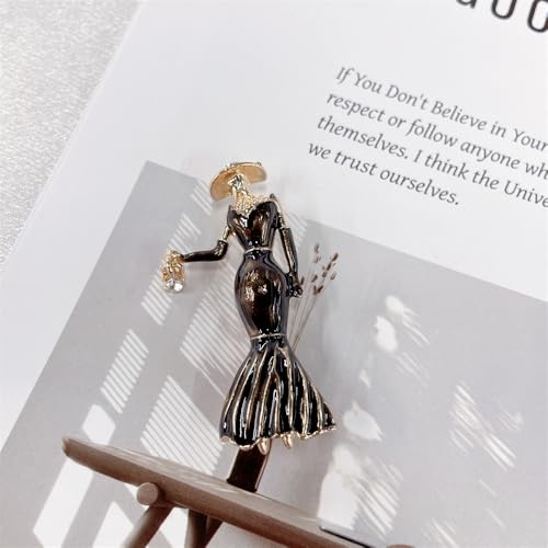 Image of Fashion Lady Brooch Pin for Women Girls Colorful Enamel Crystal Lapel Pins Charm Dress Accessories Coats Scarves Bags Ceremony Clothes Elegant Handmade Holiday Party Jewelry