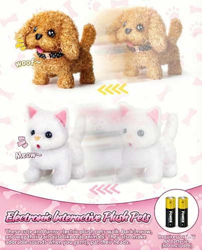 Image of Eohemeral Pet Vet Kit for Kids with 2 Plush Pets (Dog&Cat) &Doctor Costume | 36Pcs Interactive Veterinarian Playset for Toddlers 3-5 to Overcome Fear of Doctors- Pretend Play Animal Hospital Toy Gift