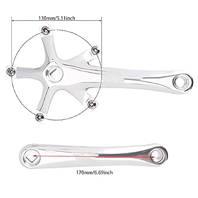 Bike Cranksets, Crank Arms 1 Pair 170MM 130 BCD Bike Alloy Left and Right Crank for Single and Two Piece Road Chainring