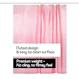 Sproos! - Fluted Shower Liner Pink 72' x 72' - Prevent Water Splashes - Modern Stylish Design - Eco-Friendly Material - Easy Maintenance Durable Long-Lasting