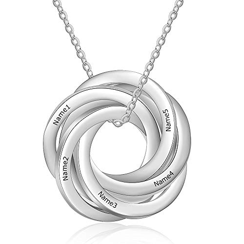 ROSI Personalized Russian Ring Relationship Necklace Name Mom Necklace Mother's Necklace Family Name