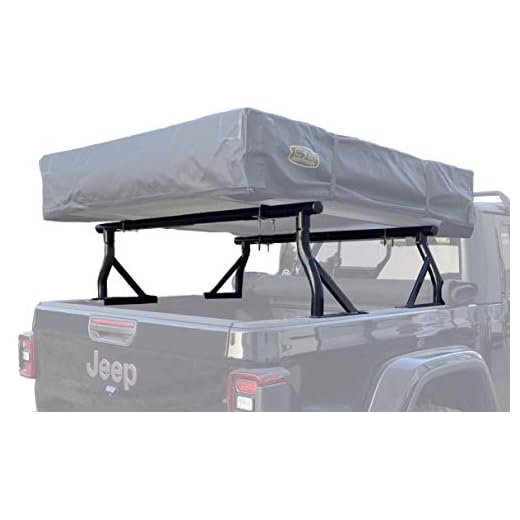 TMS 800 LB Low Profile Extendable Non-Drilling Steel Pickup Truck Bed Rack Sport Bar Rooftop Tent 2 Bar Set (Sportbar, 21'')