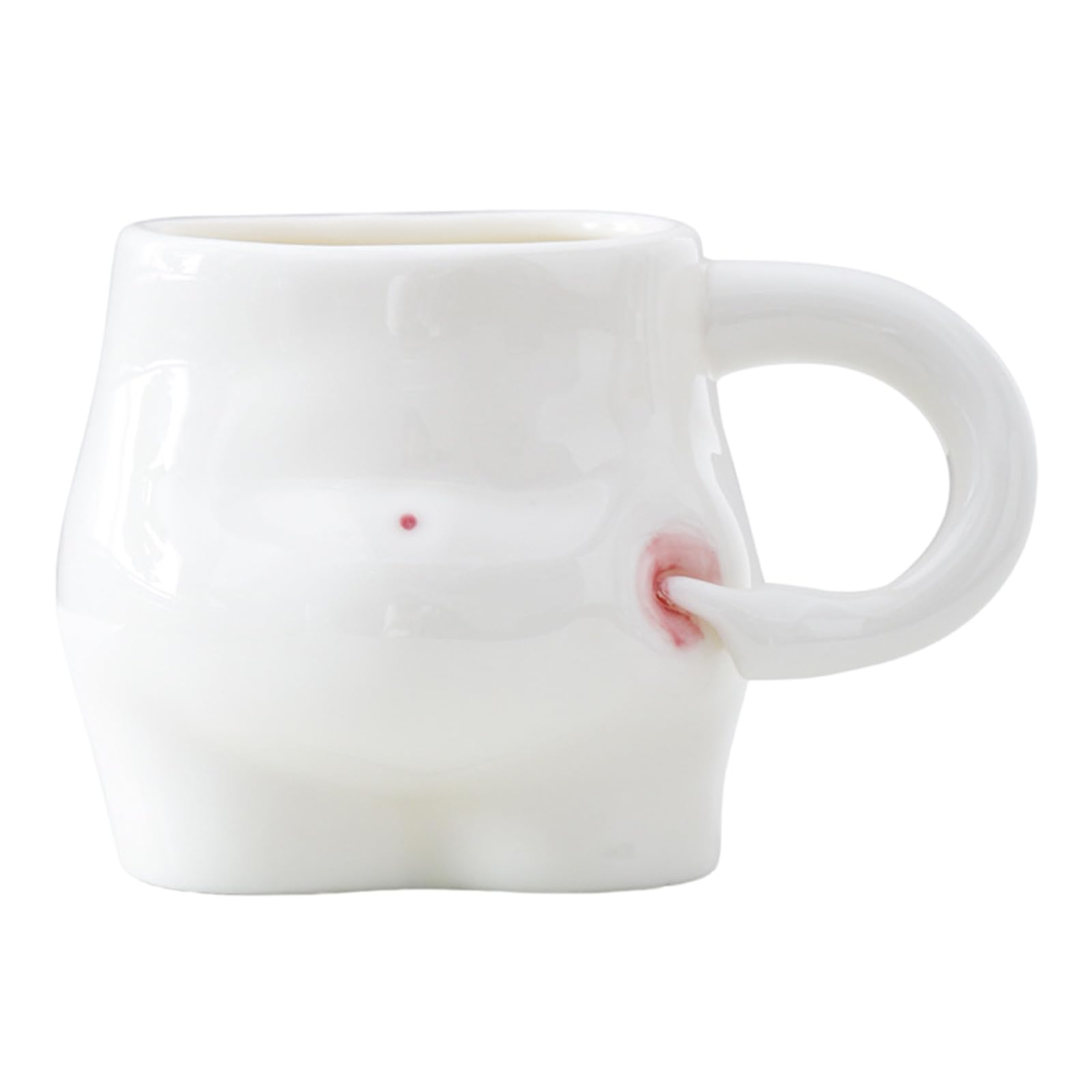 Kalttoy Porcelain Squeeze Belly Mug Multipurpose Ceramic Drinking Cup Ergonomic Grip Beverage Drinkware for Home Decoration Home Drinkware