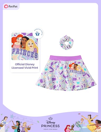 Image of Disney Stitch丨Frozen丨Princess丨Minnie Mouse Girls Skirts Inner Pocket Shorts + Scrunchie Athletic Golf Tennis Skorts 2-9Y