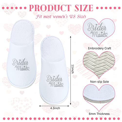 Zhanmai 6 Pairs Wedding Slippers Bridesmaid Wedding Party Favor Gifts Supplies for Women Bridal Proposal Honeymoon Spa2