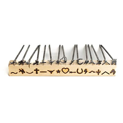 3/4' Assorted Mini Steel Branding Irons Kit for Hats, Wood Burning, DIY Beginner Adult Crafts Bullet...