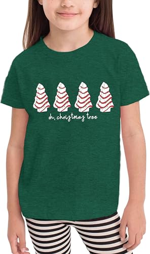 Image of Christmas Tree Shirt for Toddler Boys Girls Merry Christmas T-Shirts Short Sleeve Holiday Tee Xmas Gift Tops