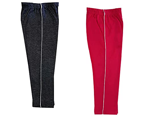 Image of indi weaves Girls Cotton Solid Capri 3 /4th Leggings (Pack of 2)