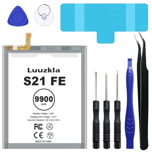 Luuzkla 9900mAh Battery Compatible with Galaxy S21 FE (New Upgrade), Super Capacity Replacement Battery Compatible with Galaxy S21 FE SM-G990U SM-G990B EB-BG990ABY with Ful Kits