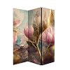 Decorative Room Divider Screen 3 Panel Floral Design