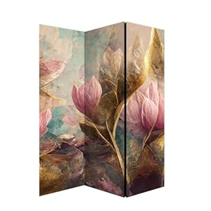 Decorative Room Divider Screen, 3 Panel, Floral Design Decorative Room Divider Screen 3 Panel Floral Design
