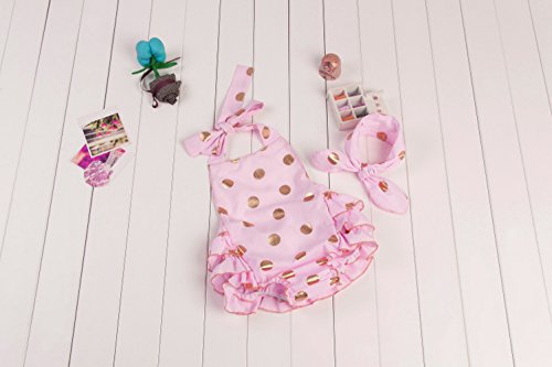 Messy Code Baby Girls Clothes Romper Onesies Gold Dot Jumpsuit One-Pieces Ruffle Outfits Set Lt Pink Gold Medium / 12-24Month #TOP5