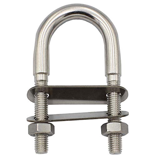 U-Bolzen mit 2 Platten und 2 Muttern DIN934 M4 X 30 mm - (1 Stück) - Edelstahl A4 - Bügelbolzen, Gewindebügel I BOOTSTEILE BRAUER®