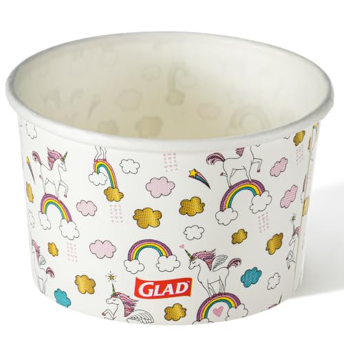 Image of Glad for Kids Unicorn Disposable Paper Snack Bowls, 6 Oz, 26 Count