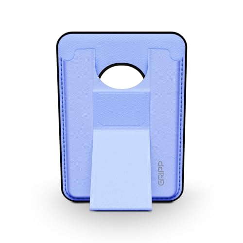 Image of GRIPP Mag Pocket Stand Wallet Card Holder Compatible with Mag-Safe for iPhone 17 /16 /15 /14 /13 /12 Series & All Mag-Safe Phone Cases, Built-in Stand, Strong Magnetic Alignment - Light Blue