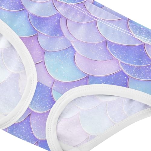 Girls Underwear Soft Cotton Mermaid Scales Kids Panties in Sizes 2/3t, 4t, 5t, 6 and 84