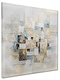 ArtbyHannah 36x36 inch Large Abstract Paintings Wall Art with Hand Painted Textured Square Artwork,
