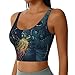 Women Girls Comfy U-Shaped Back Yoga Vest Elastic for Astronaut Fantasy Space Trippy Galaxy Planet Jellyfish Art Athletic Tops with Pads Control Shapewear Activewear for Workout Training