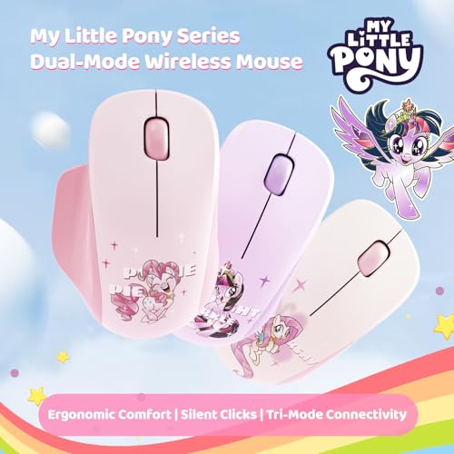 Image of My Little Pony Silent Wireless Mouse -M06 Fluttershy Bluetooth & 2.4G Silent Mouse, 1600 DPI Cute Computer Mouse for Laptop, Mac, PC, Aesthetic Desk Accessories Gift for Fans, Women (Cream)