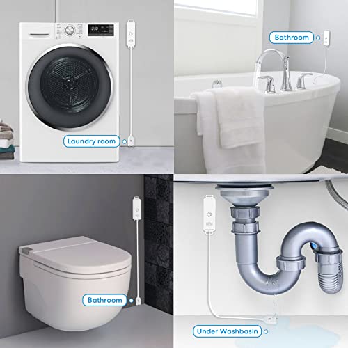 Water Leak Sensor, 2.4Ghz Wi-Fi Water Leak Detector With Alarm And App Notification, Work Alone Battery Operated No Hub Required, For Home Bathroom Kitchen Laundry (Shipped Without Battery) #TOP5